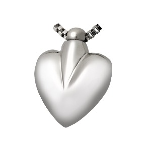 Stainless Modern Heart Cremation Jewelry Medallion