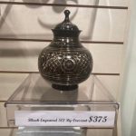 Pointed Top Black and Gold Urn